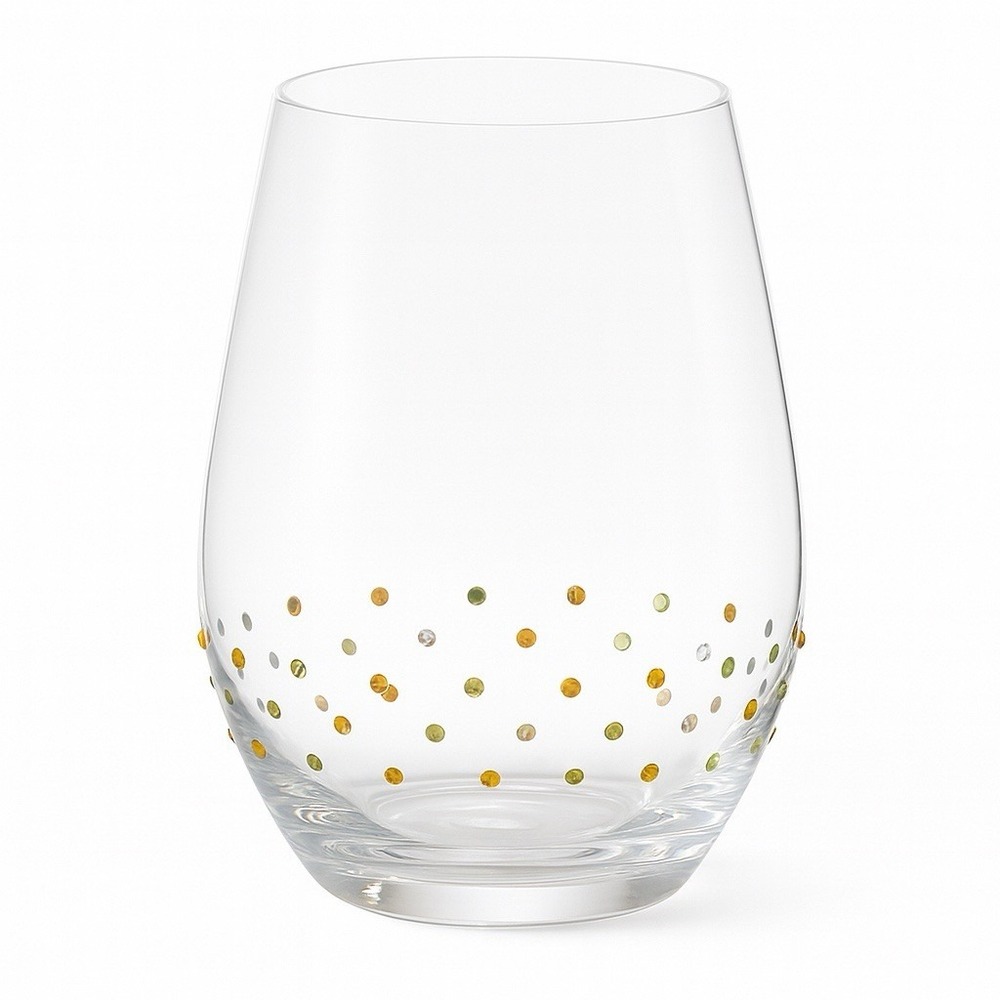 Swarovski Rainbow Edition Crystal Stemless Wine Glasses Set Of 2 No Box‎ Retired